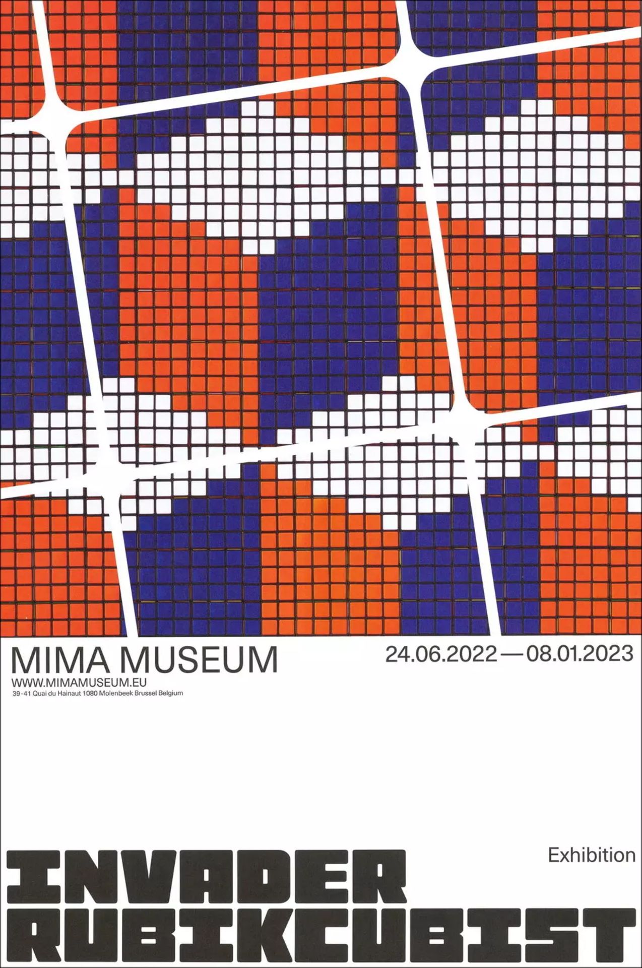 INVADER (Né en 1969)  Affiche de l'Exposition INVADER -RUBIKCUBIST 