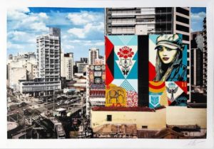 Shepard FAIREY (Né en 1970) Carga fragil mural