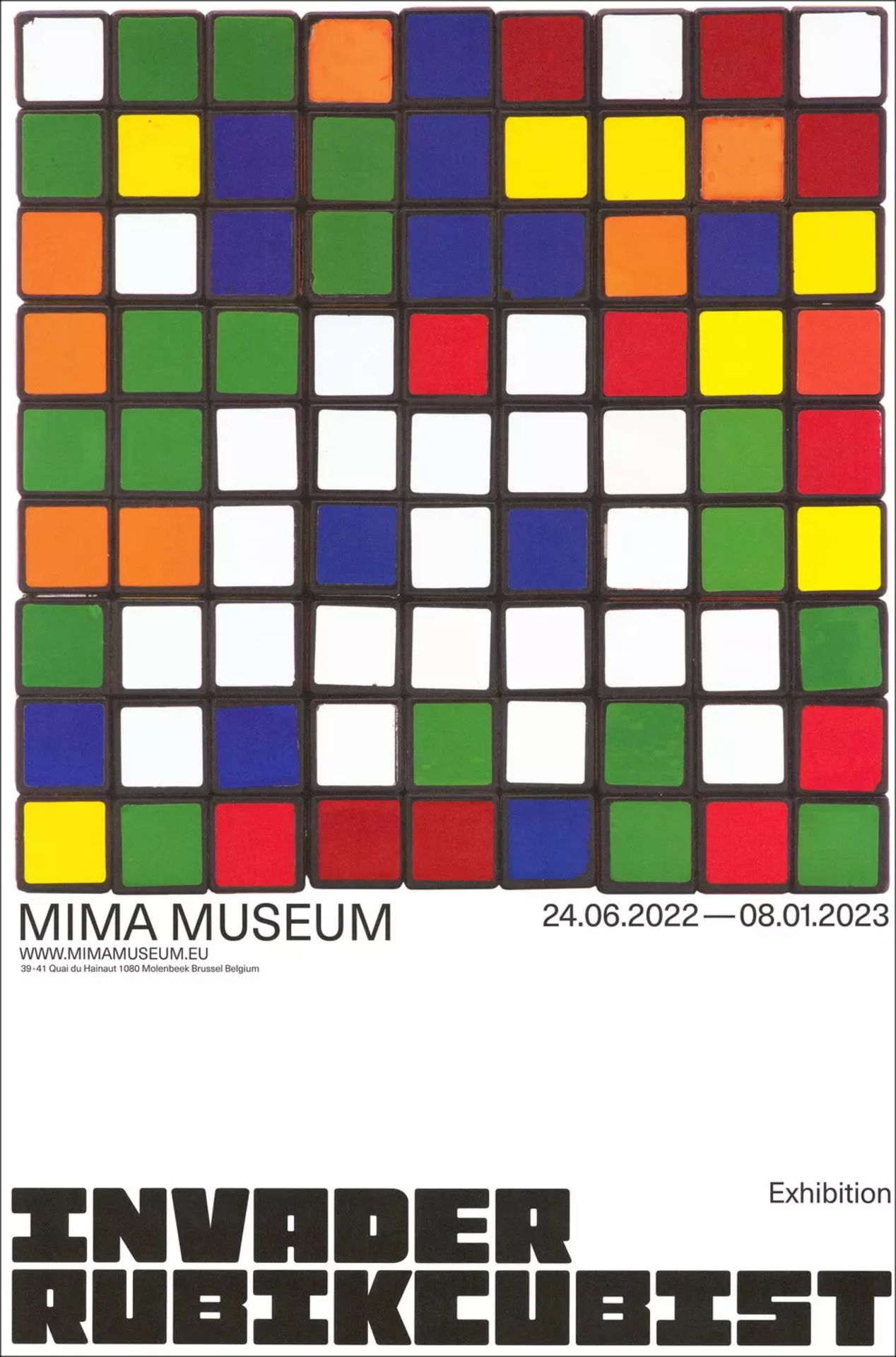 INVADER (Né en 1969)  Affiche de l'Exposition INVADER -RUBIKCUBIST 