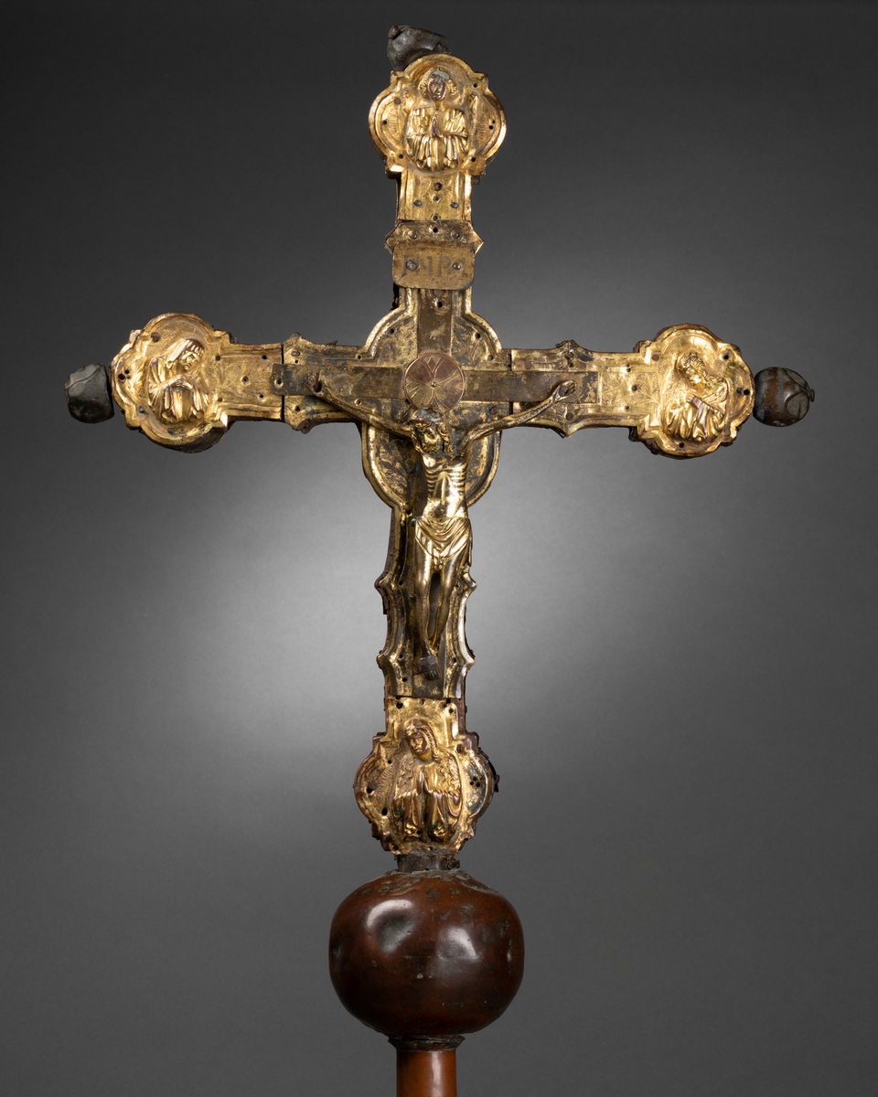 CROIX PROCESSIONNELLE DU XIVème (14e) SIECLE DE LOMBARDIE, Italie, réalisée sur une âme - Image 2 of 11