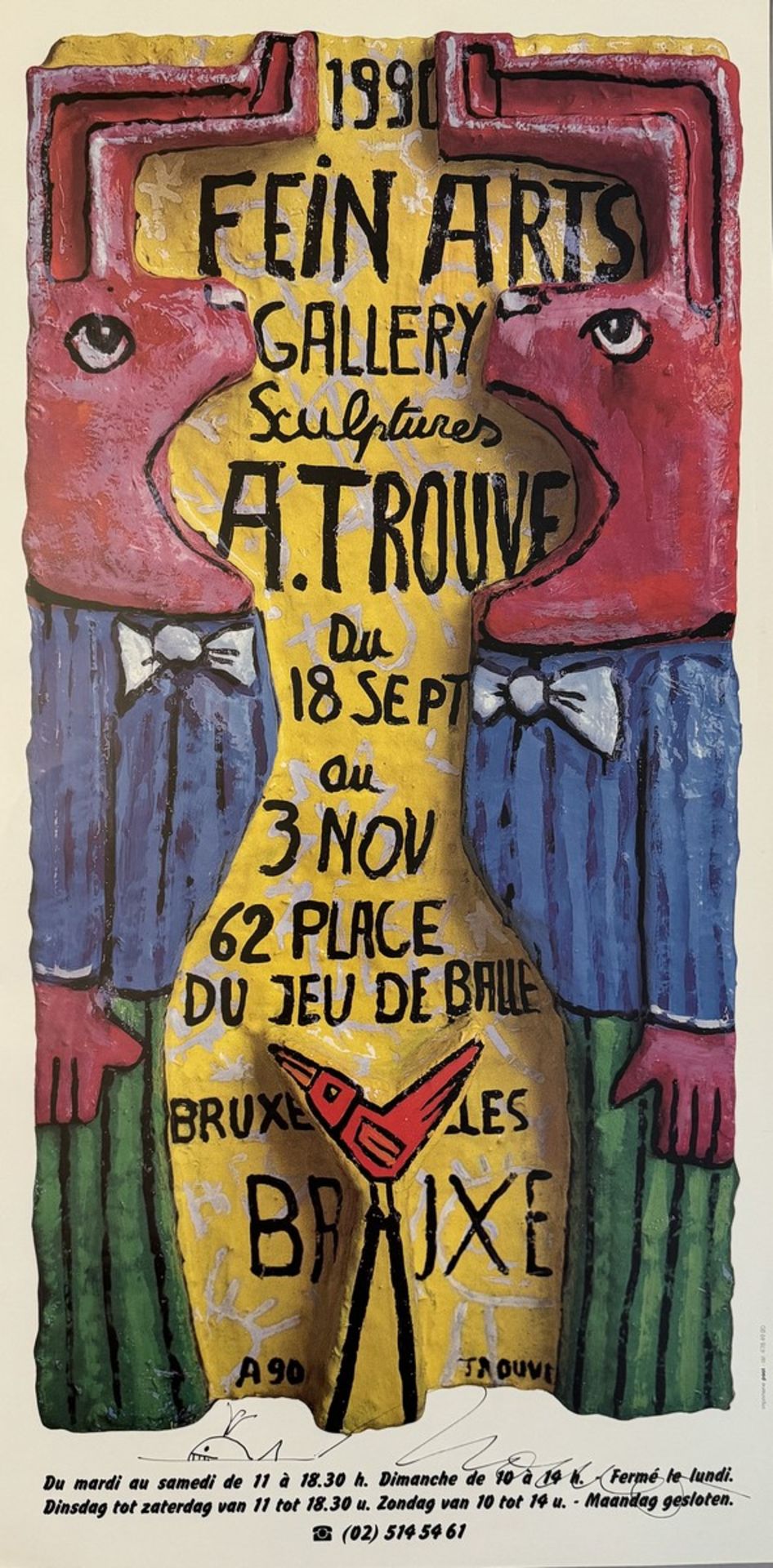 Alfred TROUVE (Né en 1953) Affiche pour l’exposition « Trouvé Sculptures »,
