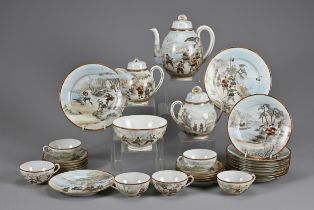 A JAPANESE PORCELAIN TEA SERVICE, CIRCA 1900. To include a teapot, milk jug, sugar pot, two larger