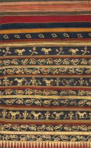 AN INDONESIAN SUMATRAN LAMPUNG CEREMONIAL GOLD THREAD TAPIS SARONG, EARLY 20TH CENTURY.