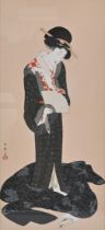AFTER KITAGAWA UTAMARO I (C.1754-1806) - 'Beauty Dressing in Summer', woodblock print in colours,