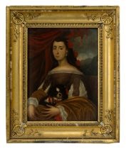 CONTINENTAL SCHOOL, 18TH/19TH CENTURY - Portrait of A Lady Holding A Cavalier King Charles