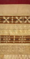 AN INDONESIAN SUMATRAN LAMPUNG CEREMONIAL GOLD THREAD TAPIS SARONG, EARLY 20TH CENTURY.