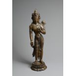 A FINE COPPER ALLOY FIGURE OF PADMAPANI, 18TH CENTURY. Heavily and finely cast figure standing on