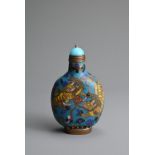 A CHINESE CLOISONNE ENAMEL SNUFF BOTTLE, REPUBLIC PERIOD. Enamel on copper, heavily cast of