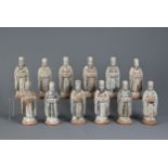 A RARE SET OF CHINESE PAINTED POTTERY ZODIAC FIGURES, MING DYNASTY (1368-1644). A complete set of