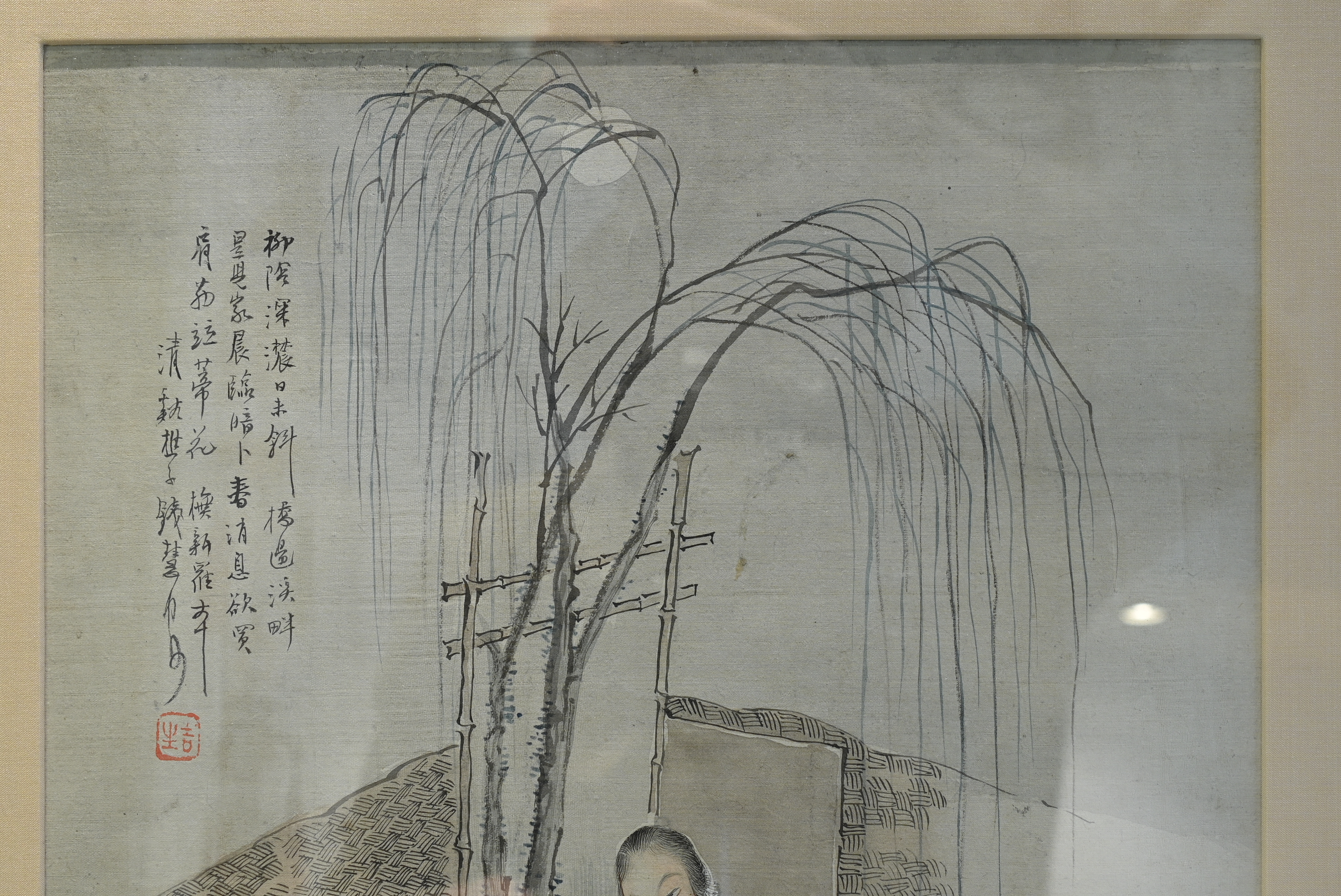 QIAN HUI'AN (1833-1911), QING DYNASTY. Chinese watercolour painting on silk depicting a lady in a - Image 11 of 14