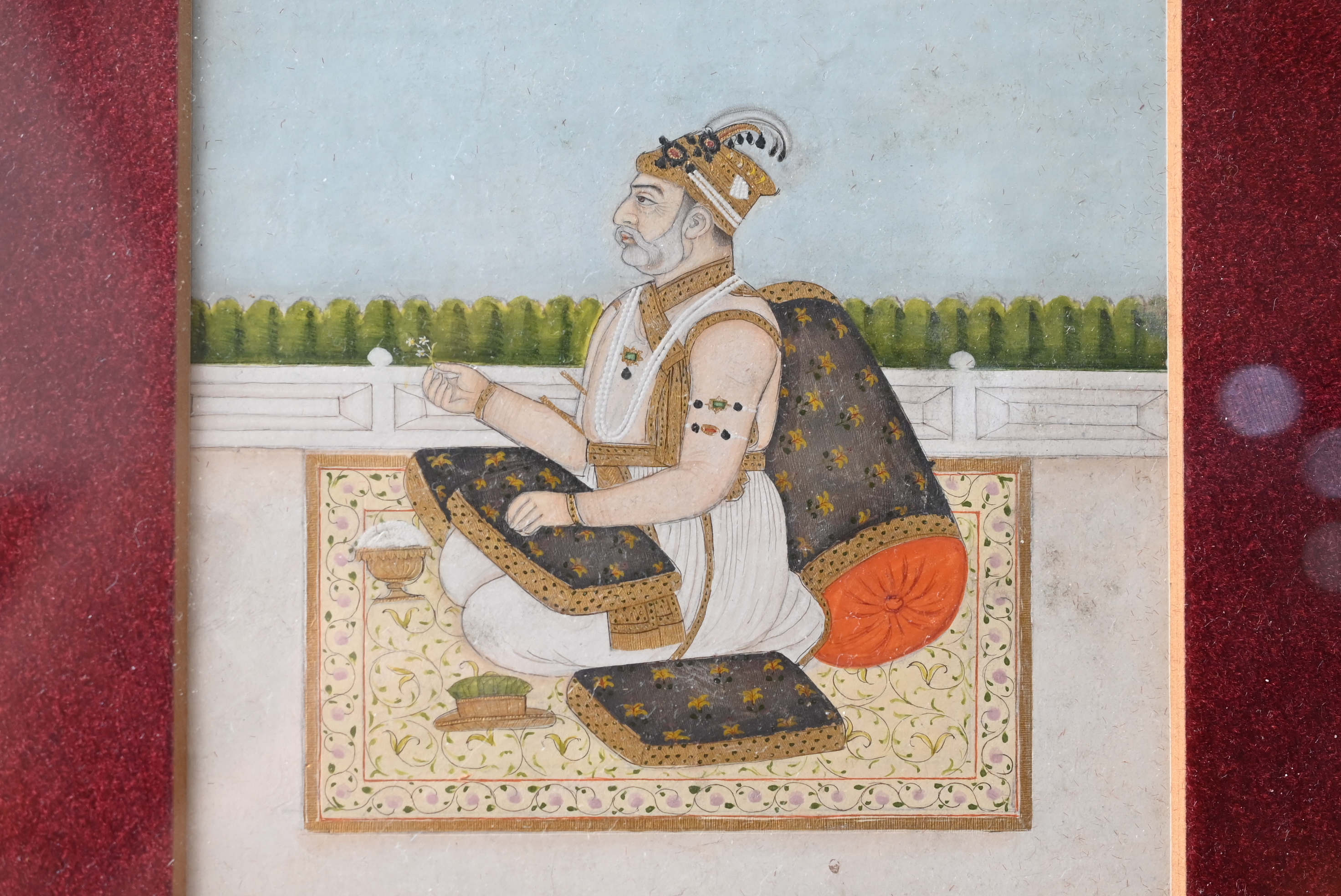 TWO 19TH CENTURY INDIAN MINIATURES. Gouache, heightened with gilding on paper, the first depicting a - Image 14 of 17