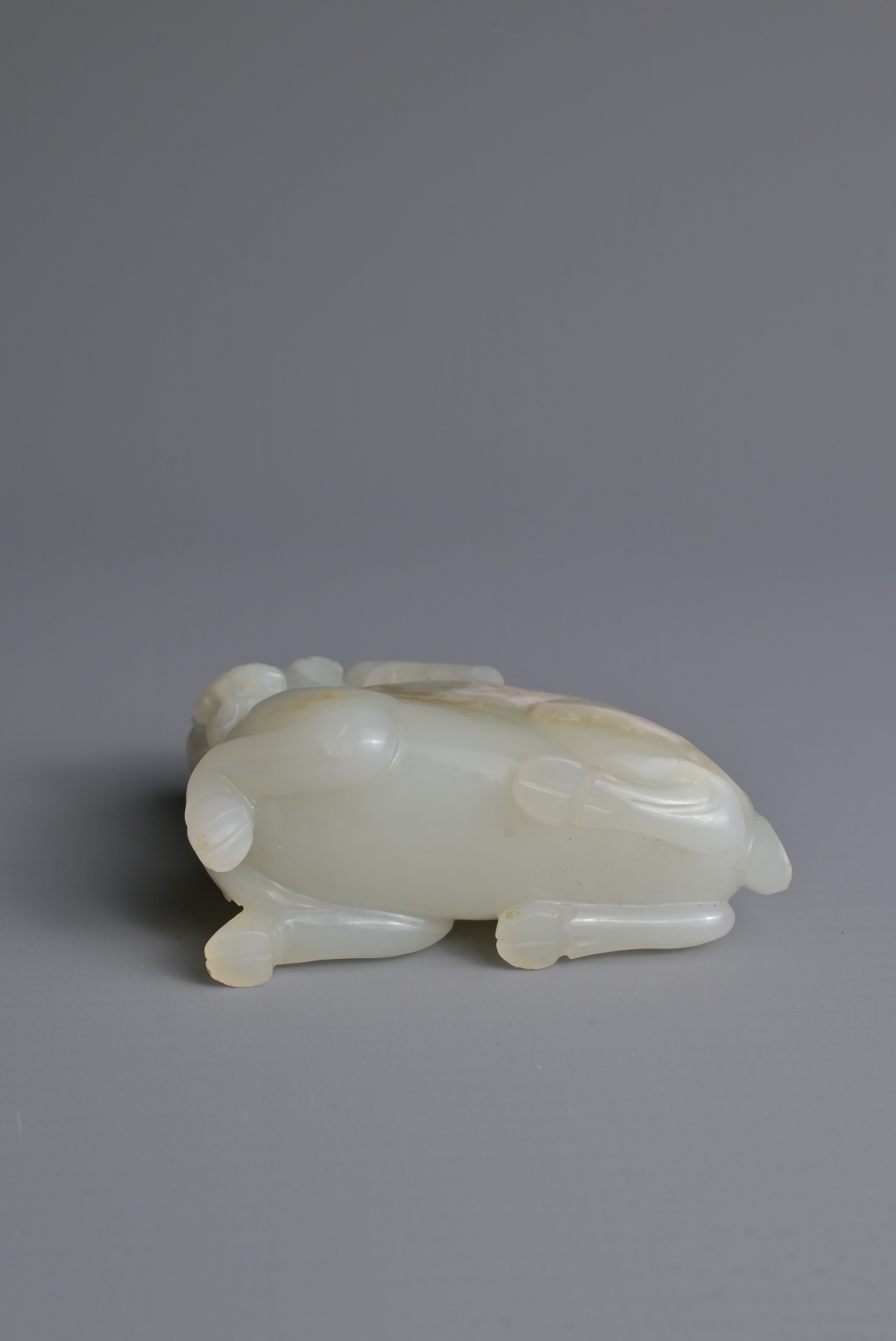 A CHINESE WHITE JADE CARVING OF A DEER, QING DYNASTY. Carved and pierced in the form of a - Image 6 of 16