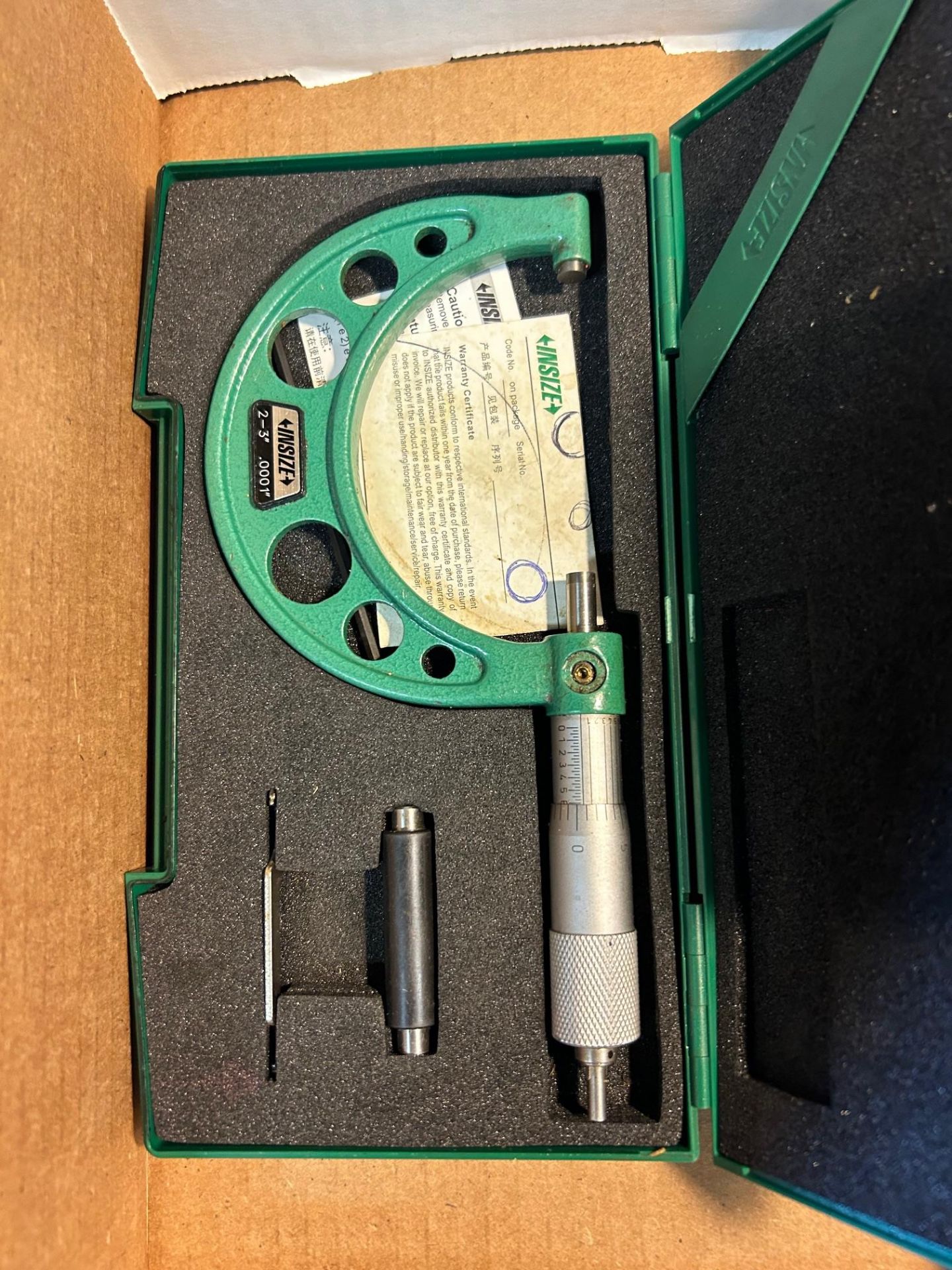 Insize Outside Micrometer 2-3X, .0001" (Lot of 2) - Image 3 of 7
