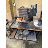 Propane Burner Stand with Propane Tanks with Wood Top Metal Table & Contents