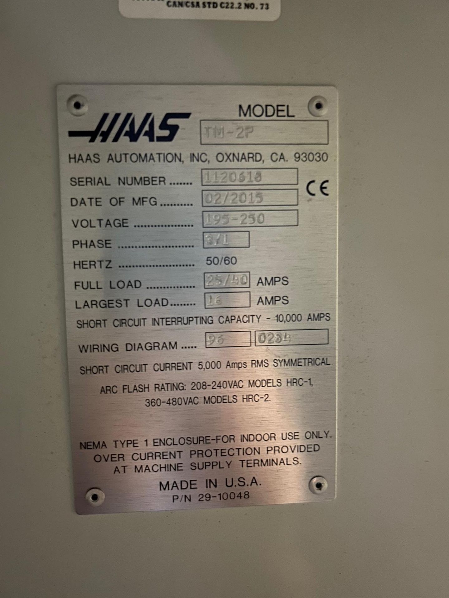 Haas TM-2P Vertical Machining Center, (2015) with Probe - Image 8 of 20