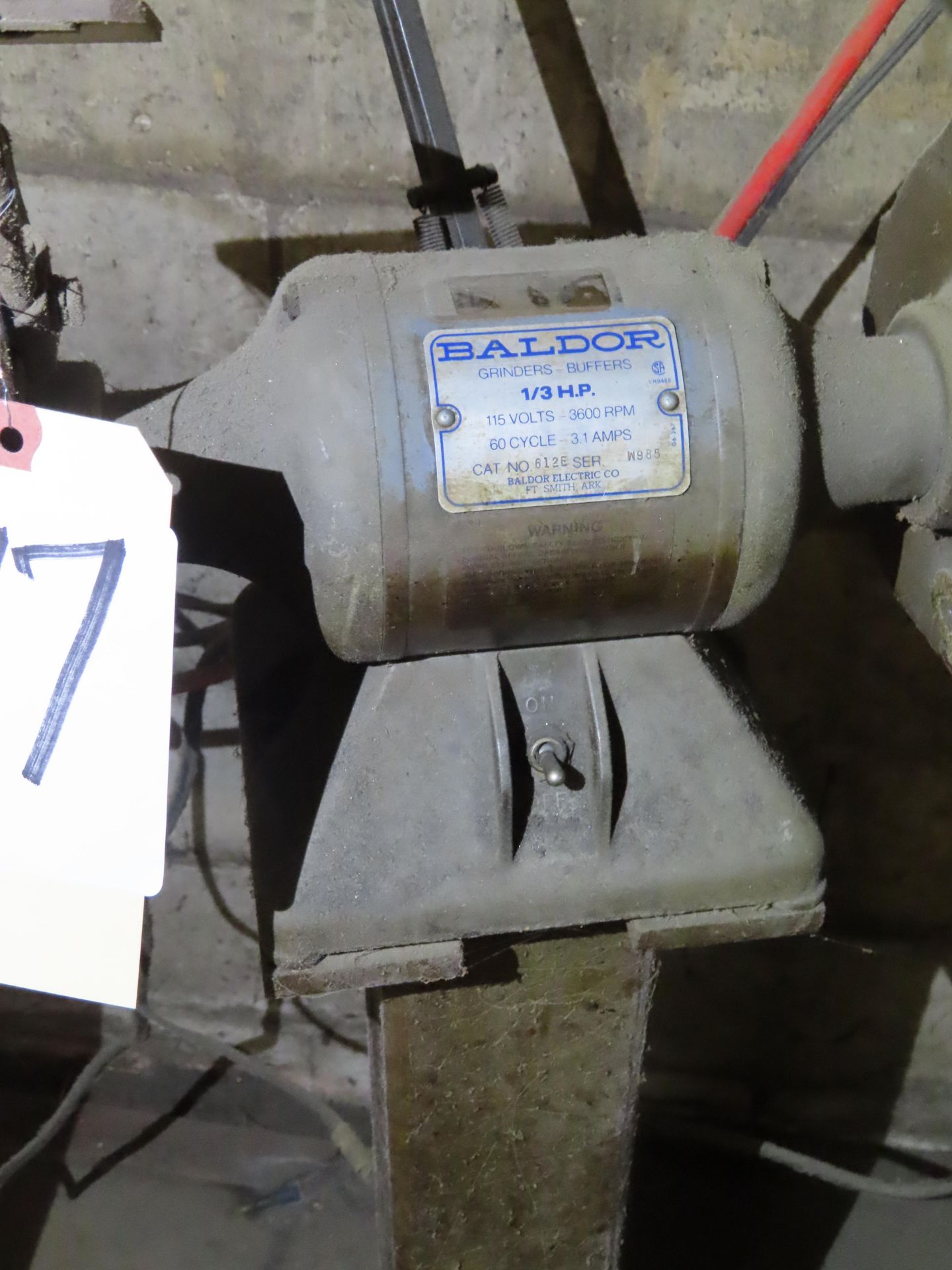 1/3 HP Pedestal Type Dual Baldor Grinder - Image 4 of 5