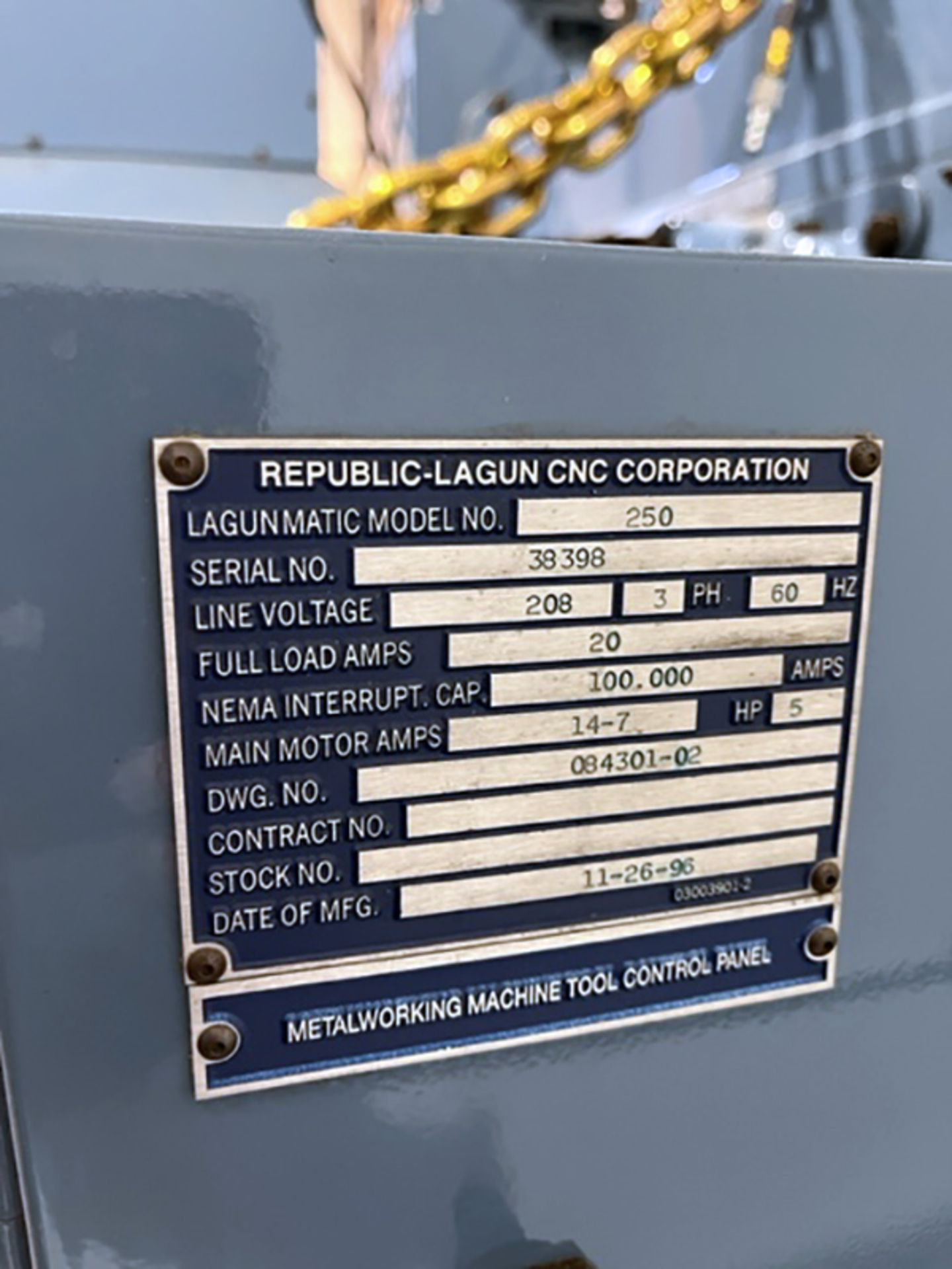 Lagun Lagunmatic 250 CNC Vertical Milling Machine - Image 6 of 6