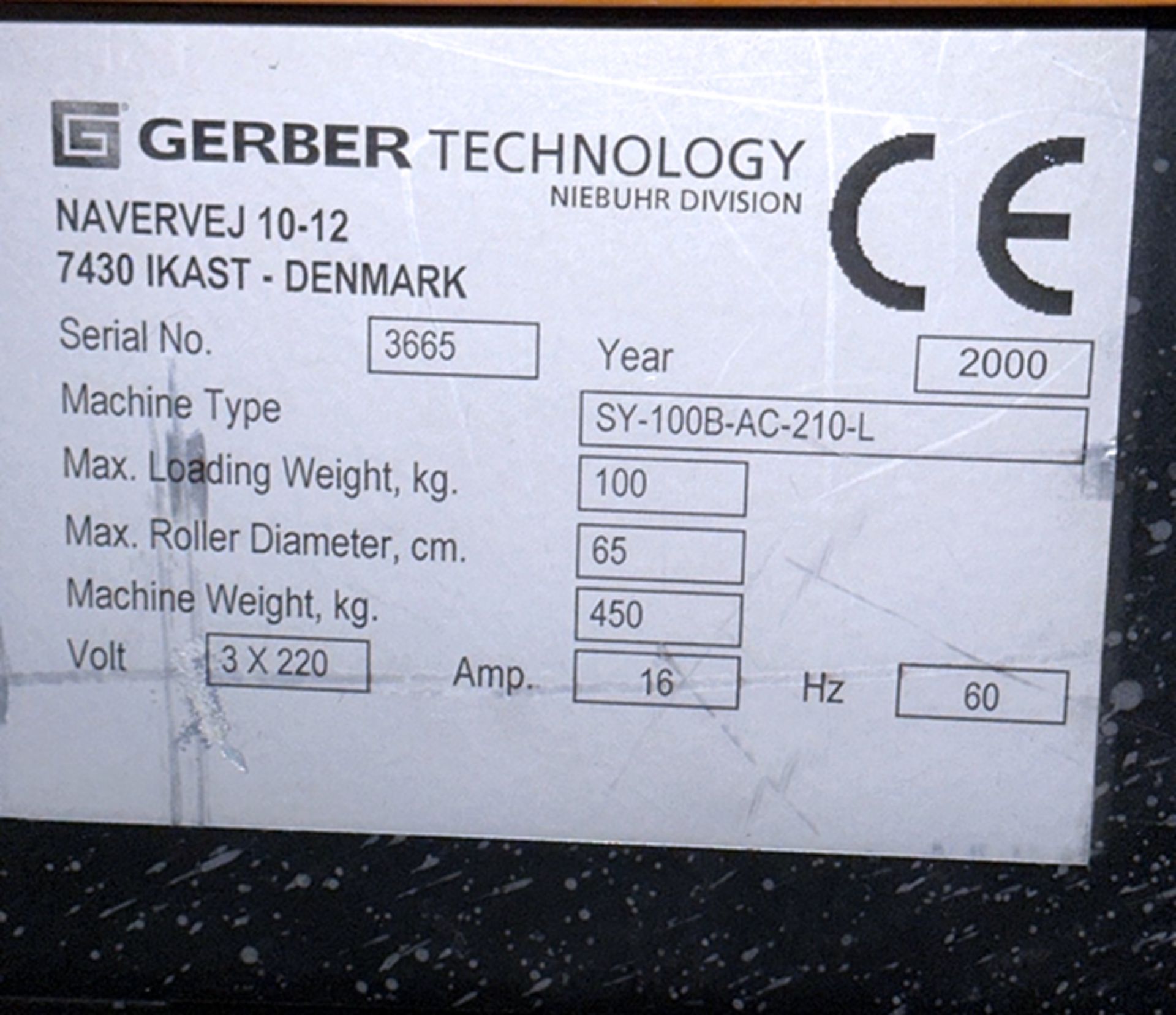 Gerber SY-100B-AC-210-L 91" Wide Spreader (2000) - Image 3 of 3