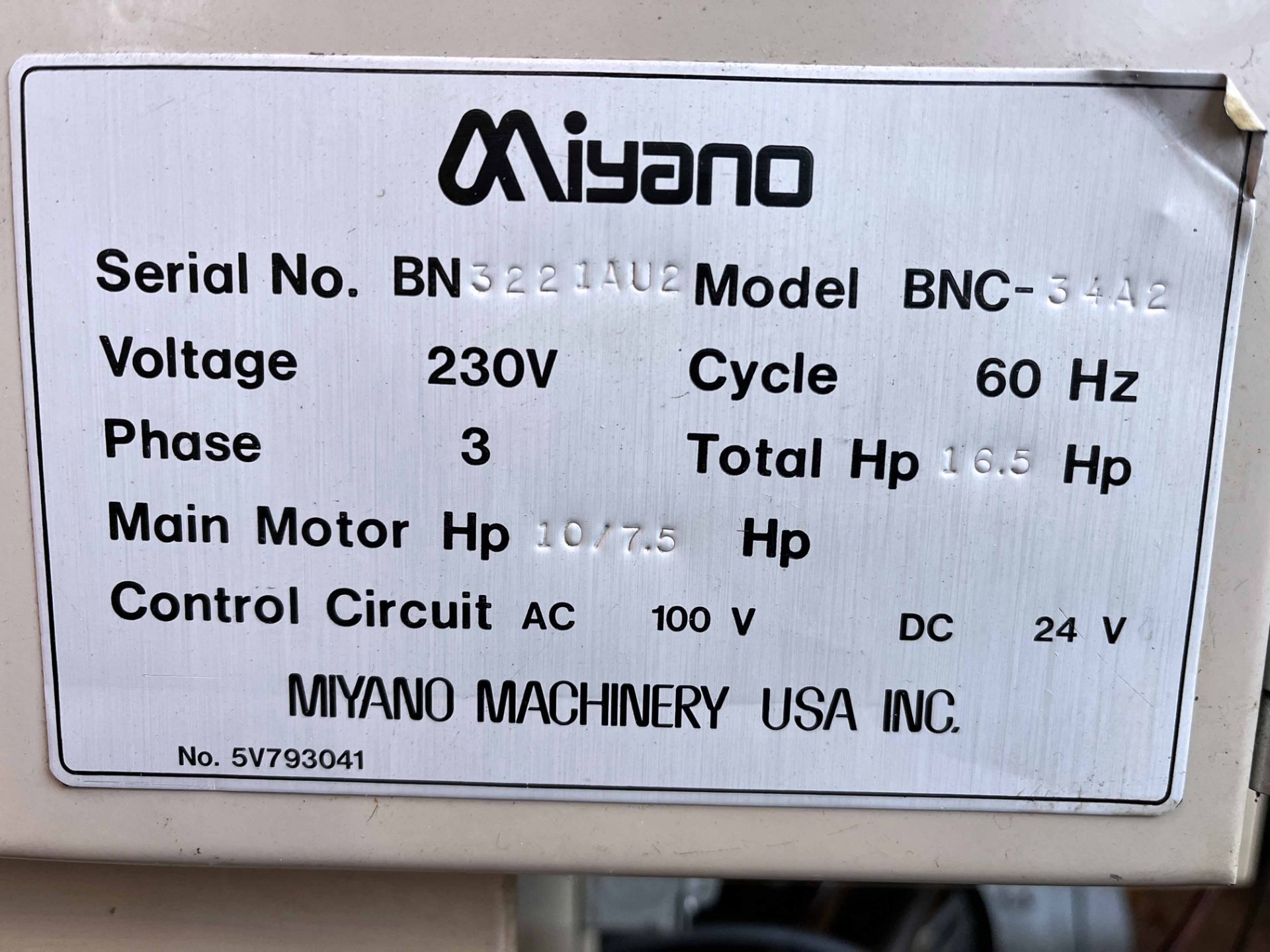 Miyano BNC-34A2 CNC Lathe - Image 5 of 5