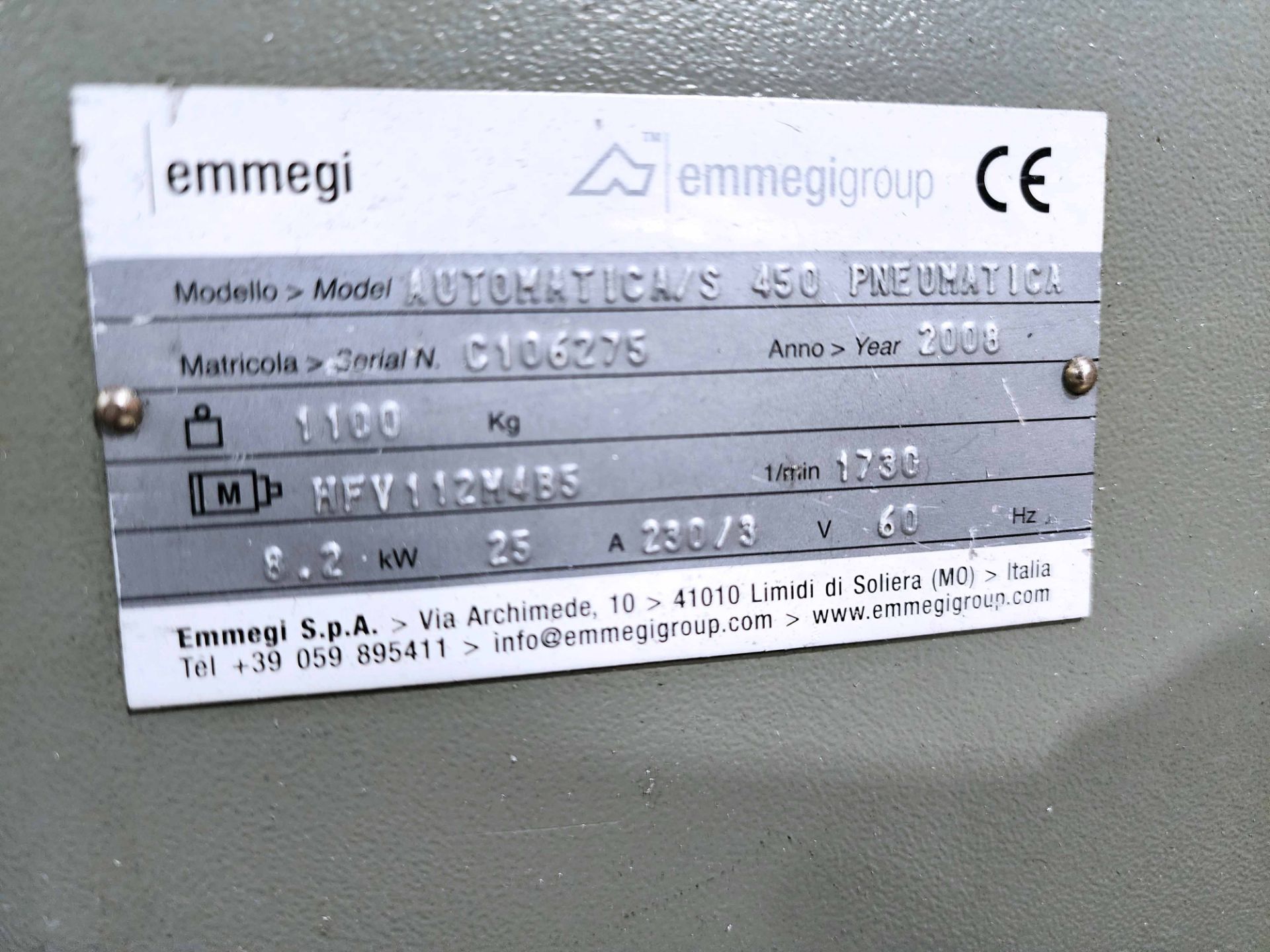 Emmegi Automatica/S 450 Pneumatica Aluminum Cutting Saw (2008) - Bild 10 aus 10