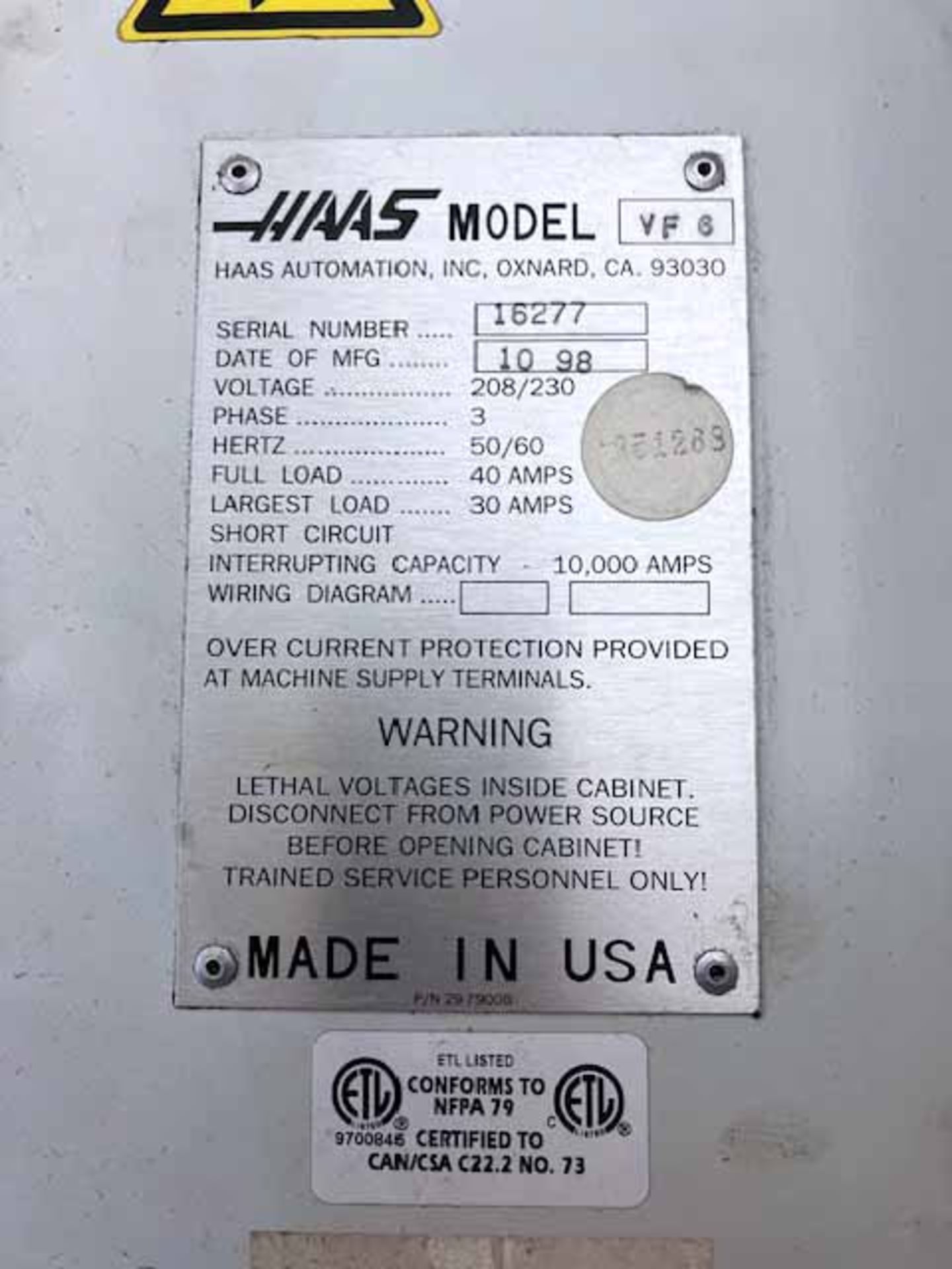 Haas VF-6 Vertical Machining Center - Image 10 of 10