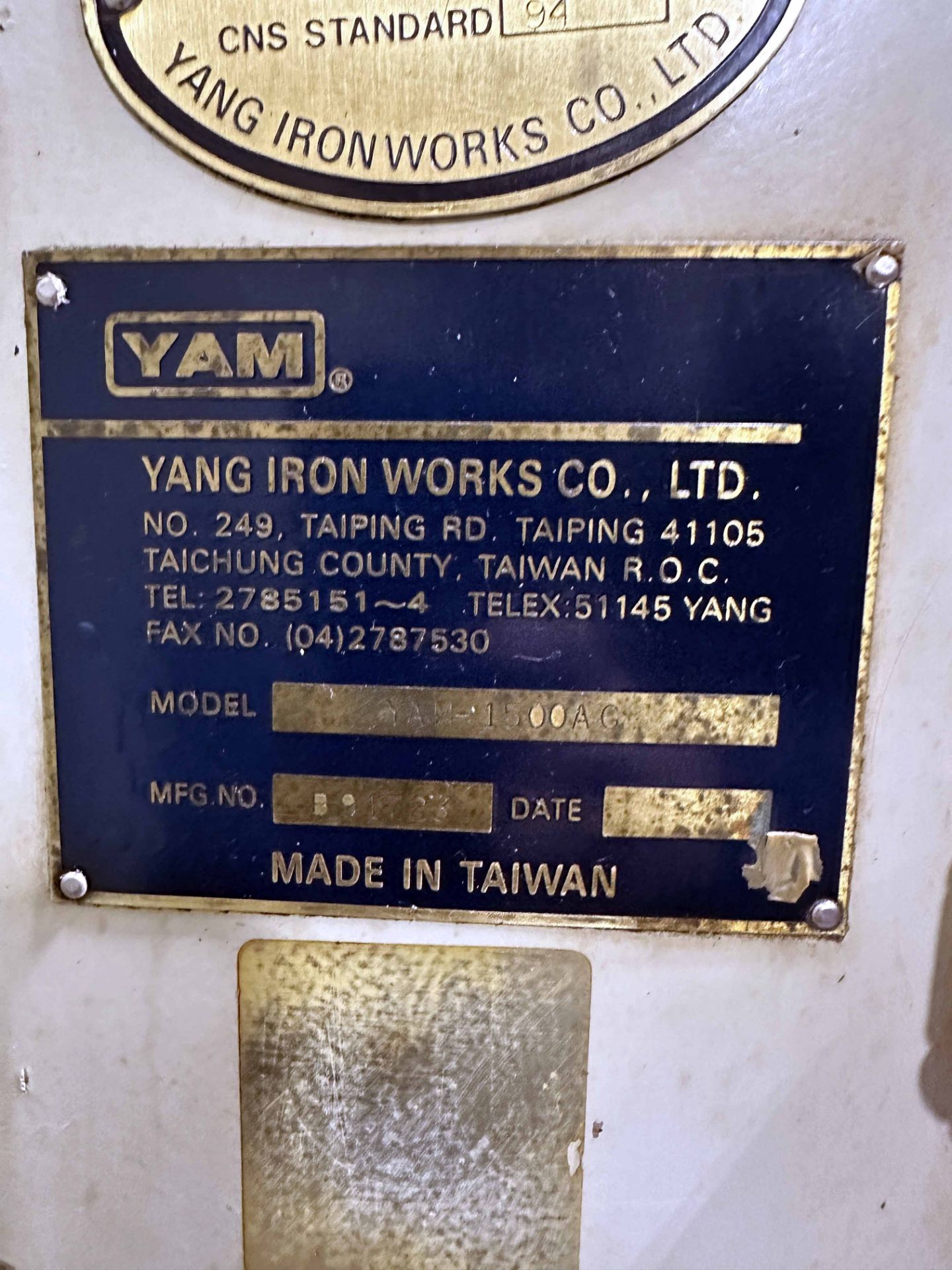 Yang Iron Works YAM-1500AG - Image 9 of 9