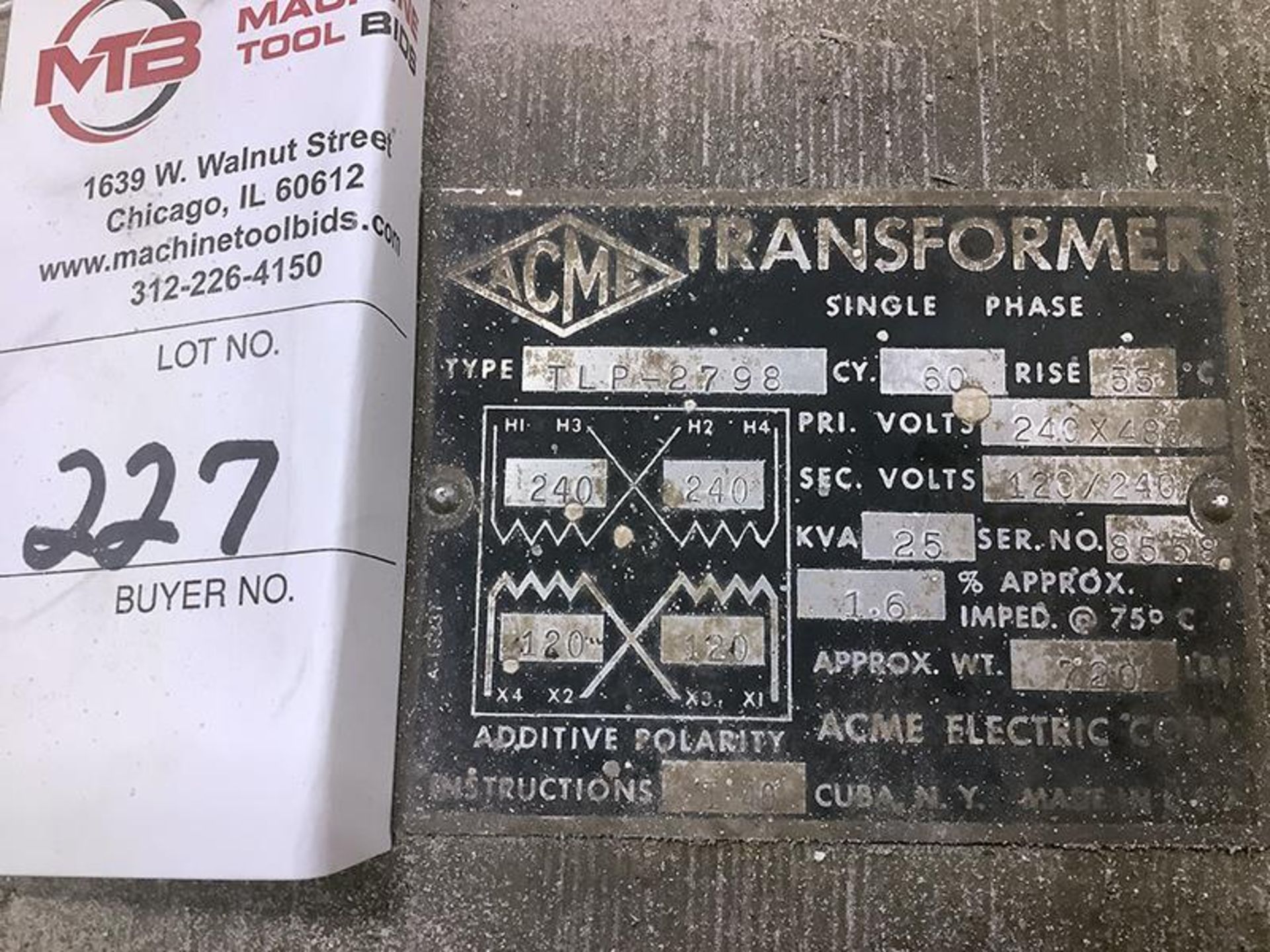 Acme Electric Power Transformer - Image 3 of 3