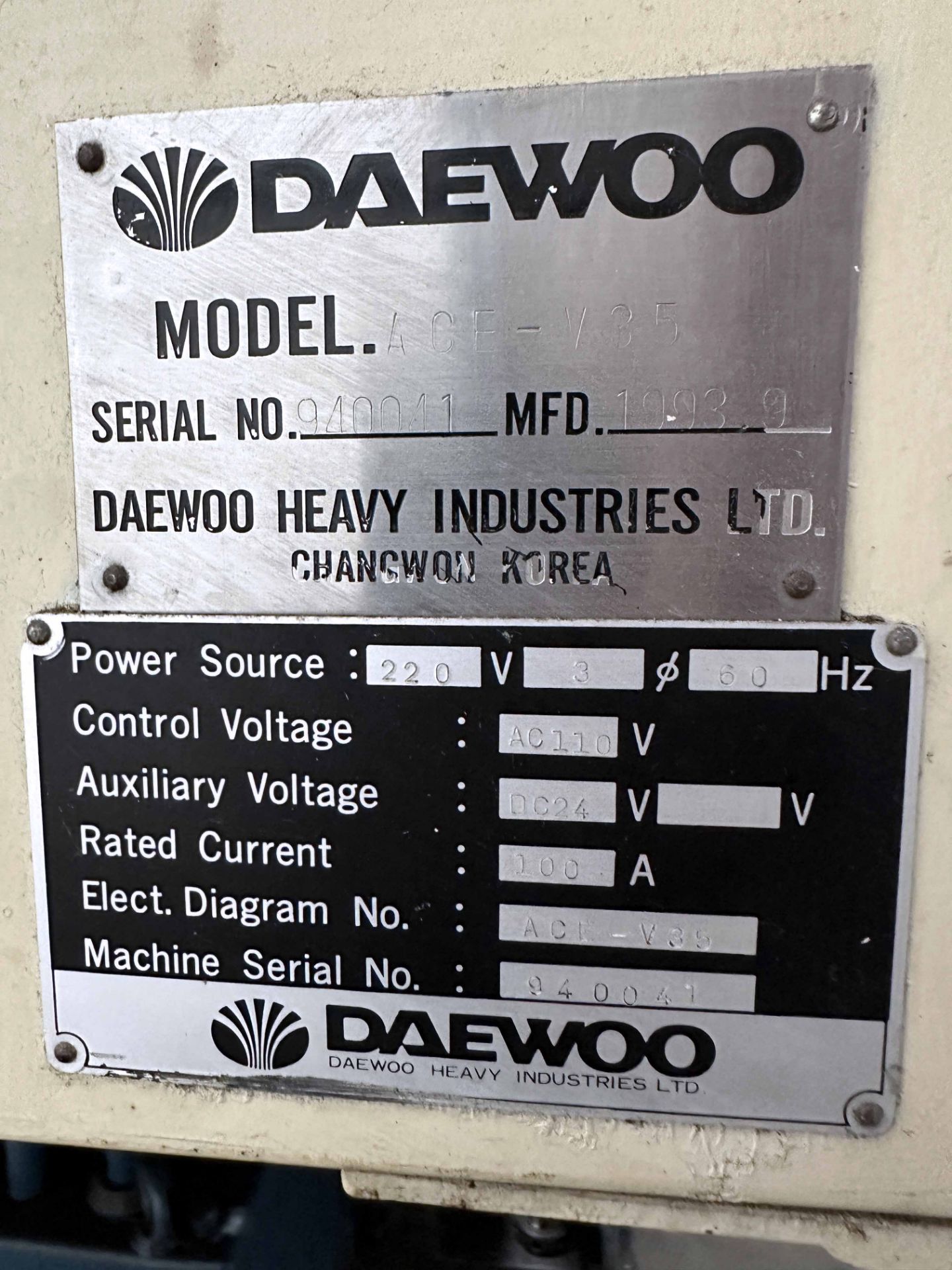 Daewoo ACE-V35 CNC Mill - Image 8 of 8