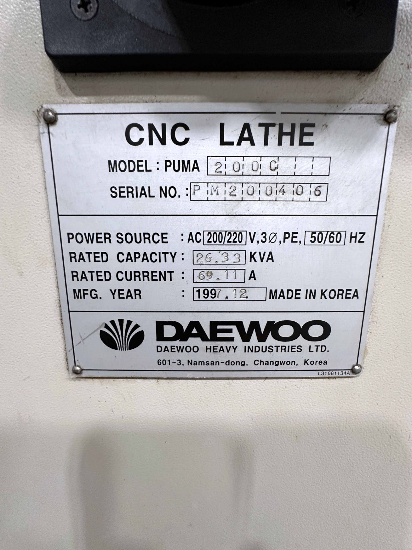 Daewoo Puma 200C CNC Lathe - Image 12 of 12