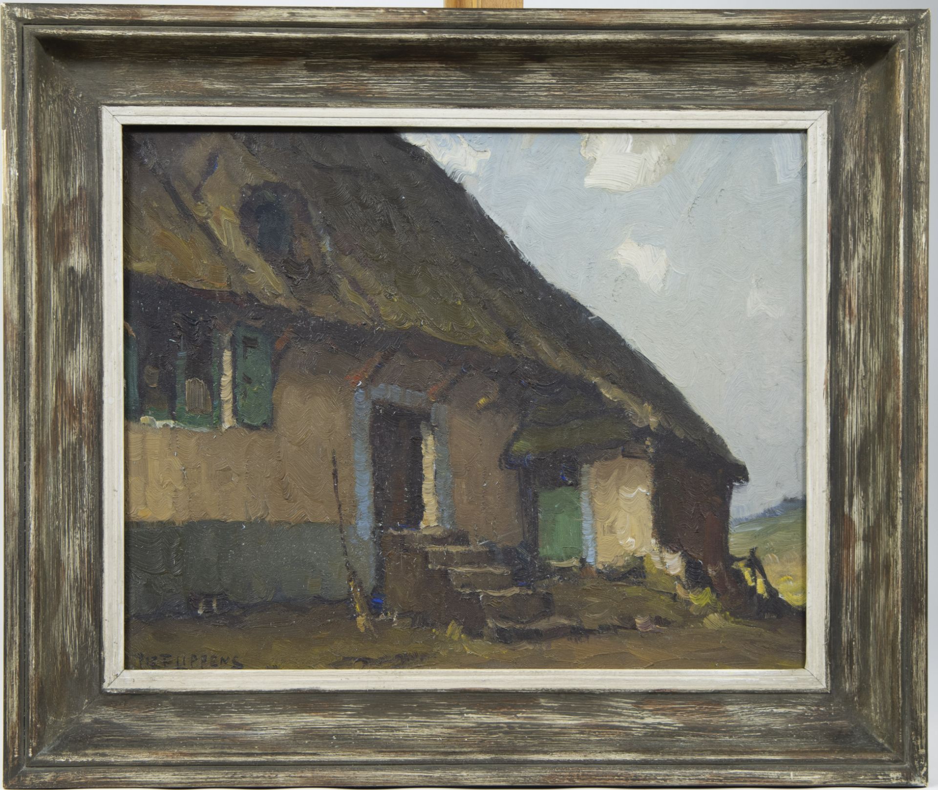 Piet LIPPENS (1890-1981), oil on hardboard Farm, signed - Bild 2 aus 4