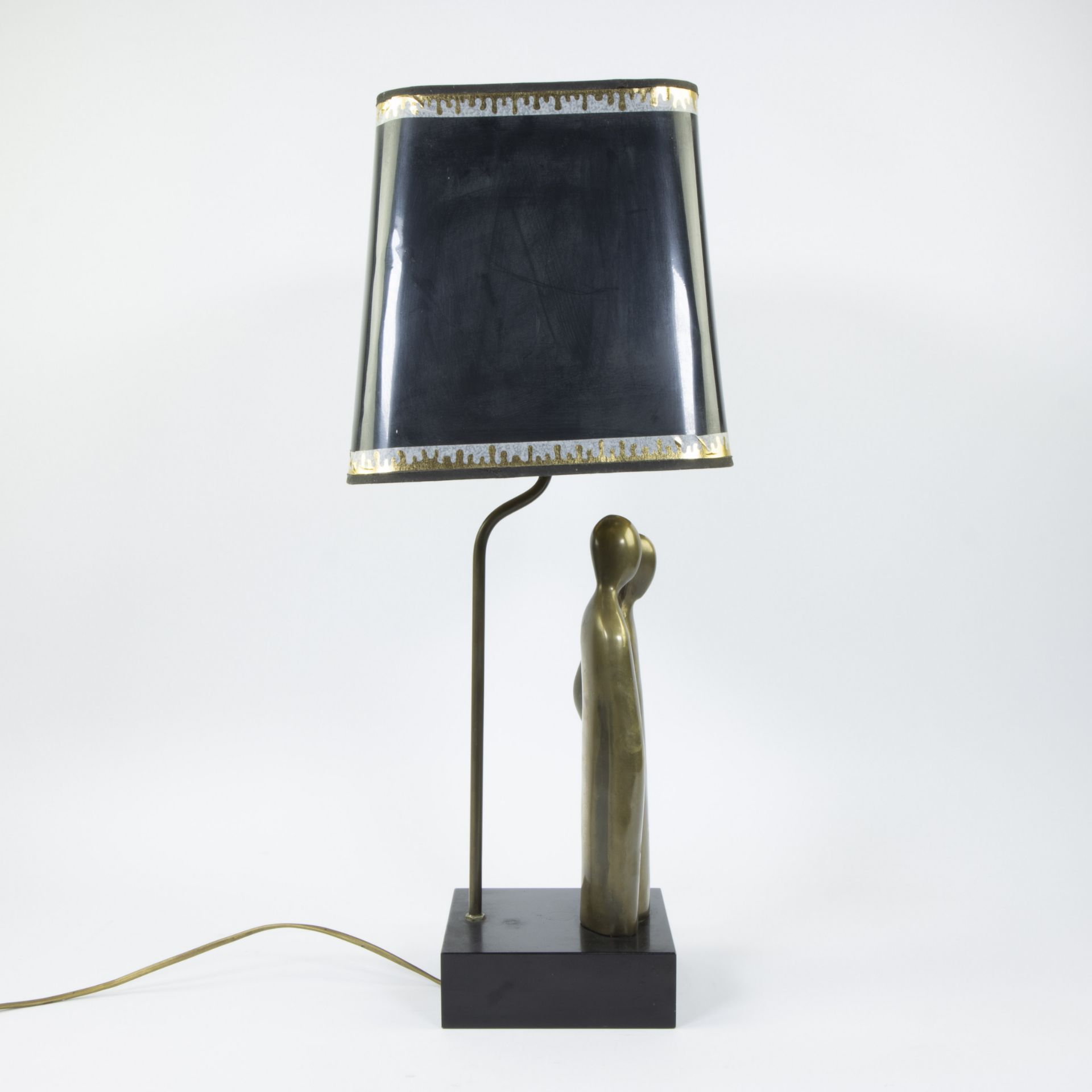 Vintage brass table lamp, style Maison Charles - Image 2 of 4
