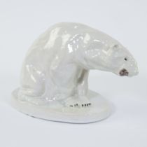 Domien INGELS (1881-1946), ceramic polar bear, marked Ceramaes