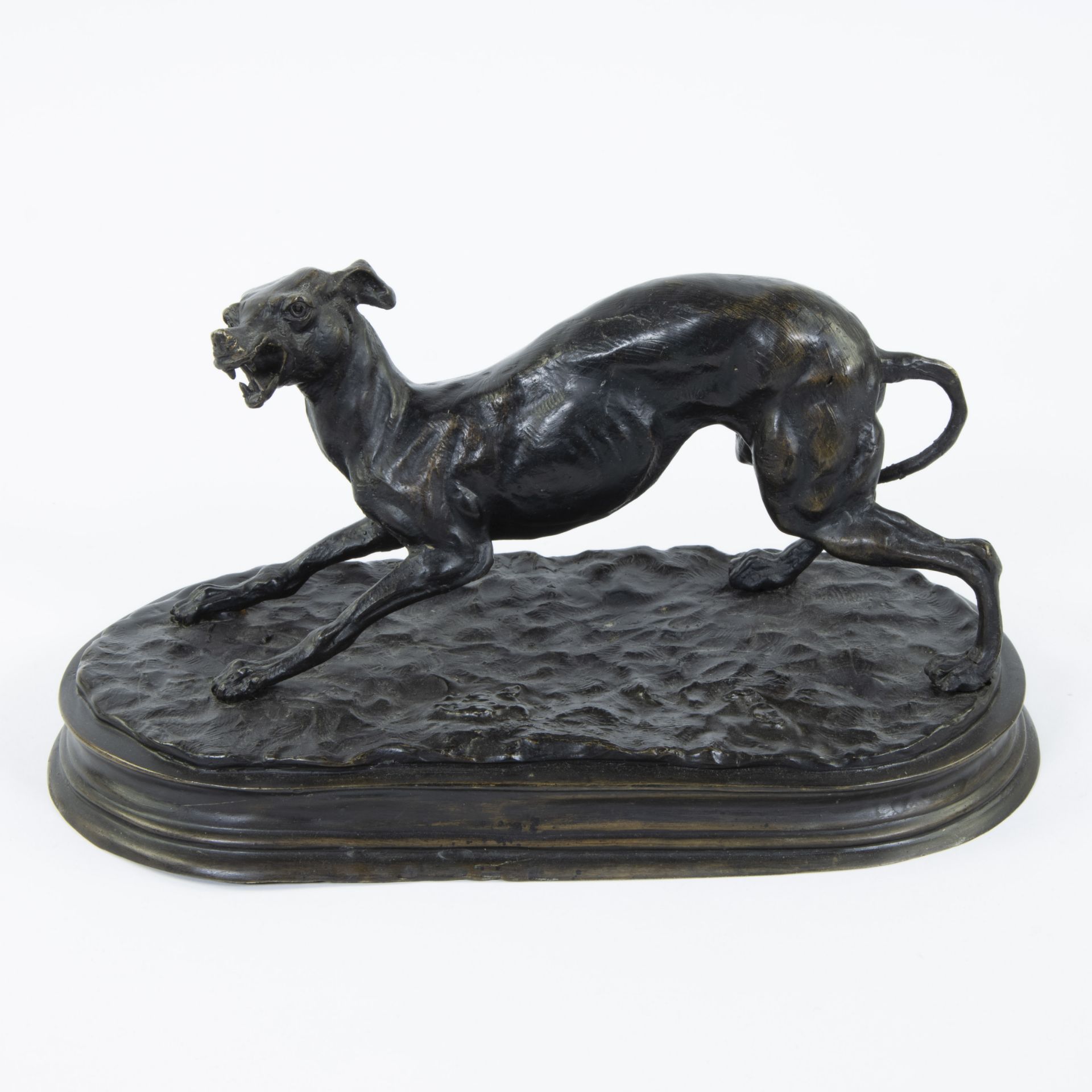 Jules MOIGNIEZ (1835-1894), bronze sculpture of a hound dog, signed