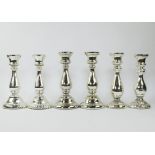 3 pairs of silver-plated glass candlesticks, so-called 'argent des pauvres' or 'poor man's silver',