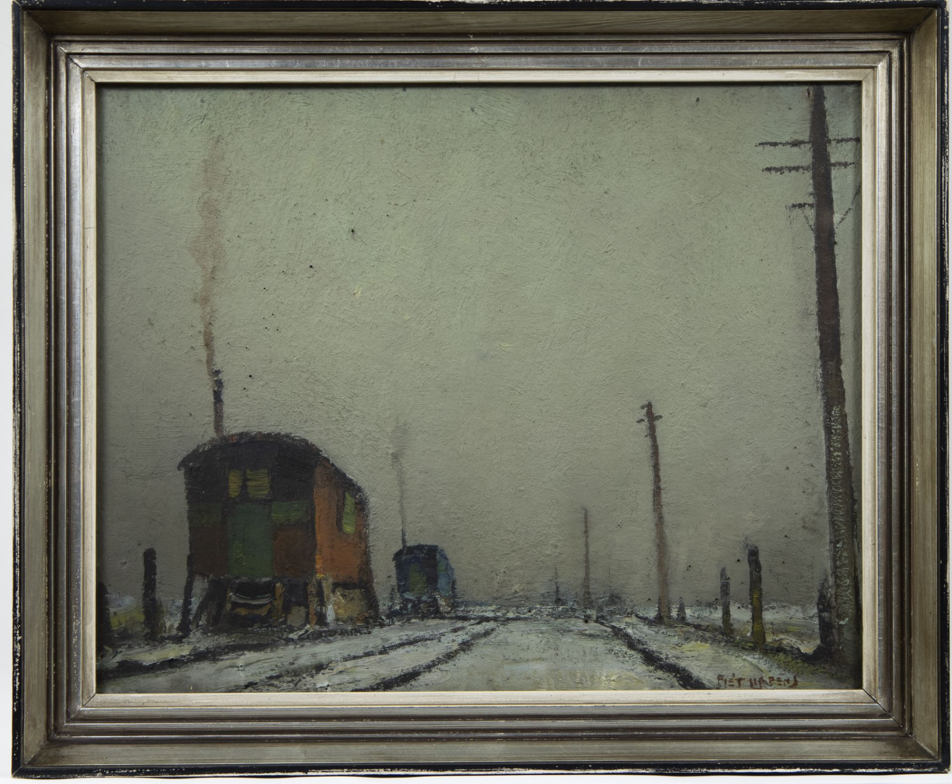 Piet LIPPENS (1890-1981), oil on canvas House trailers, signed - Image 2 of 4