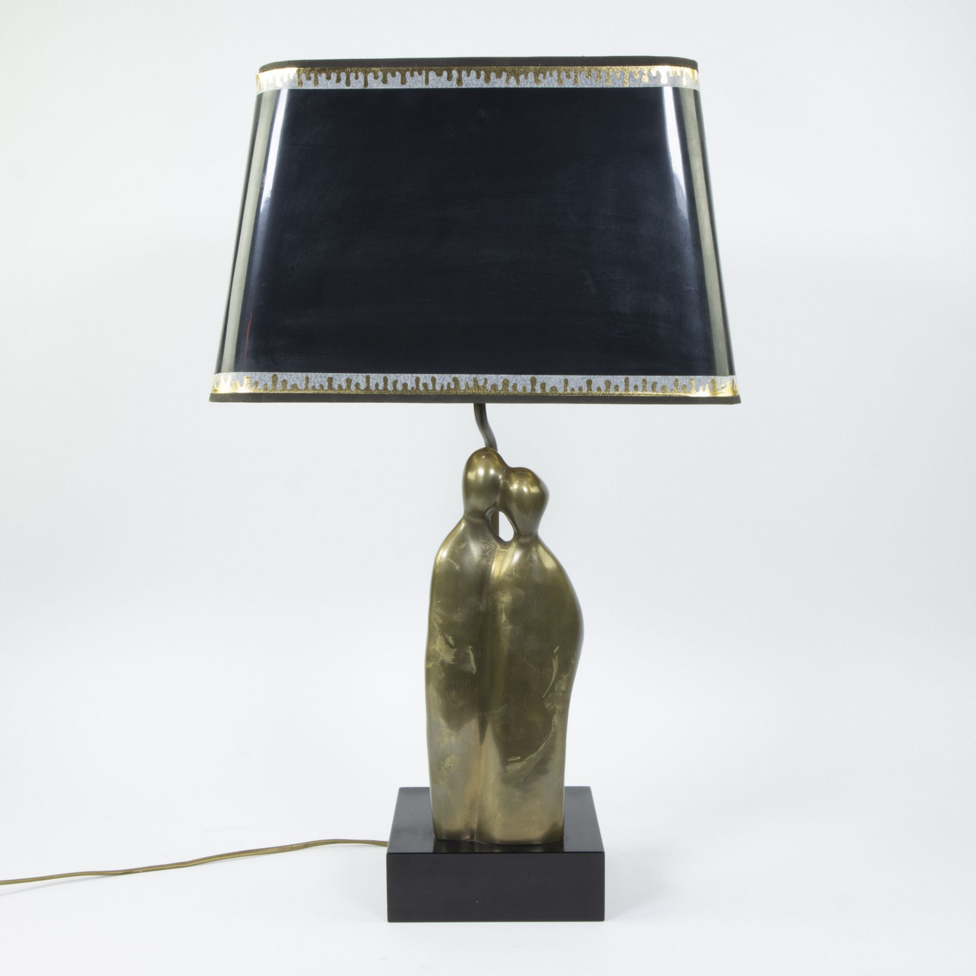 Vintage brass table lamp, style Maison Charles