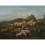 Cornelis VAN LEEMPUTTEN (1841-1902) (attributed), oil on panel Sheep with sheepdog