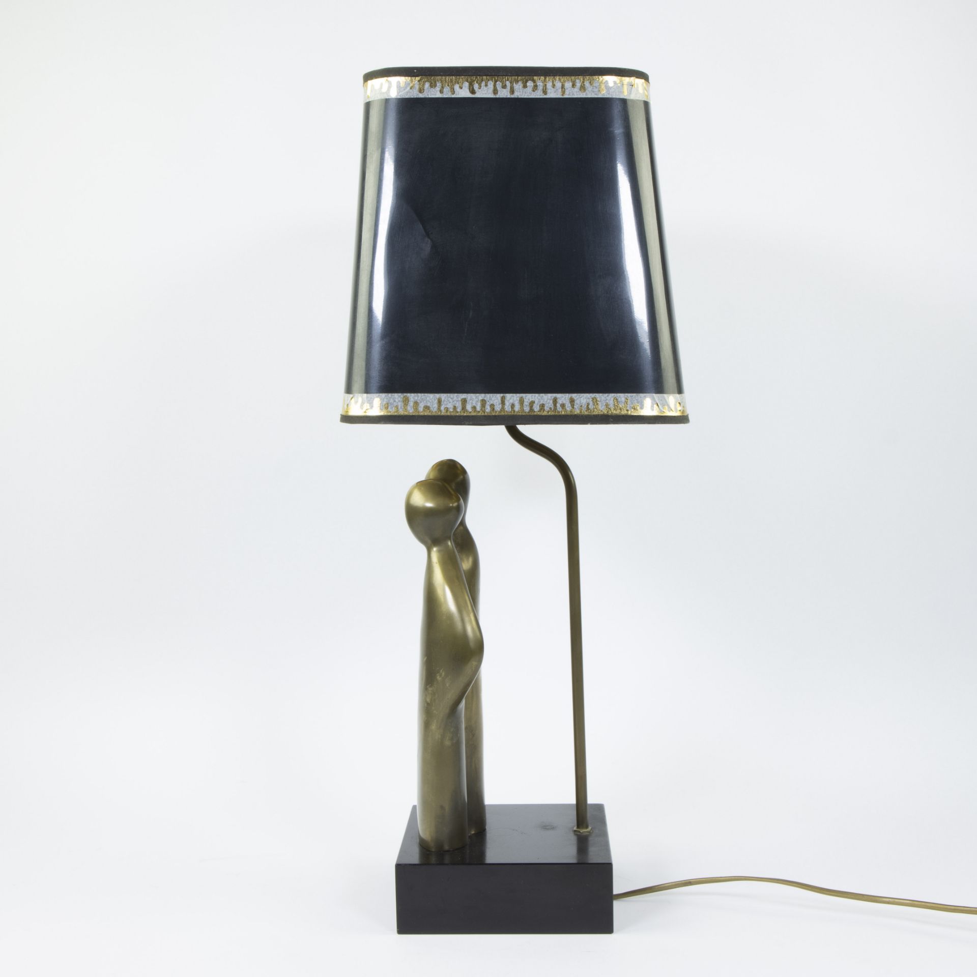 Vintage brass table lamp, style Maison Charles - Image 4 of 4
