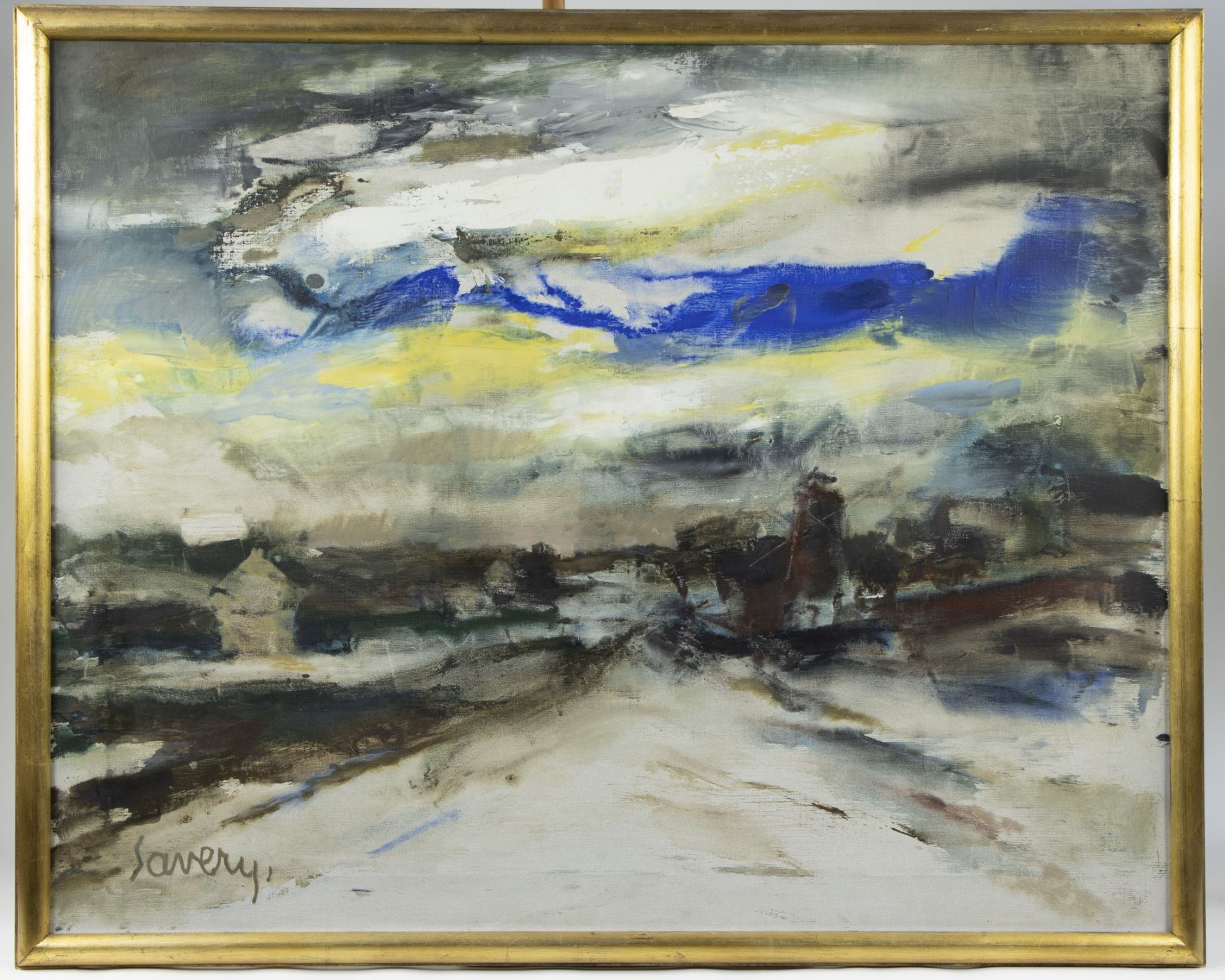 Albert SAVERYS (1886-1964), oil on canvas Landscape with village view, signed - Bild 2 aus 4
