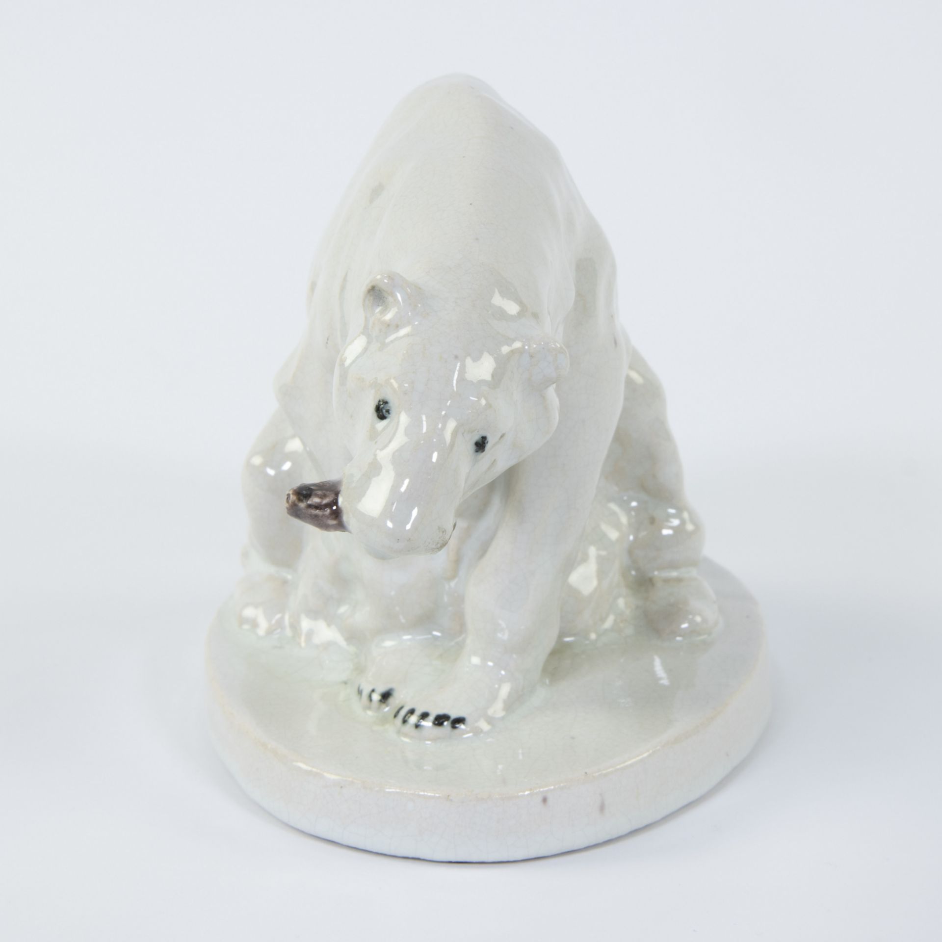 Domien INGELS (1881-1946), ceramic polar bear, marked Ceramaes - Bild 3 aus 6
