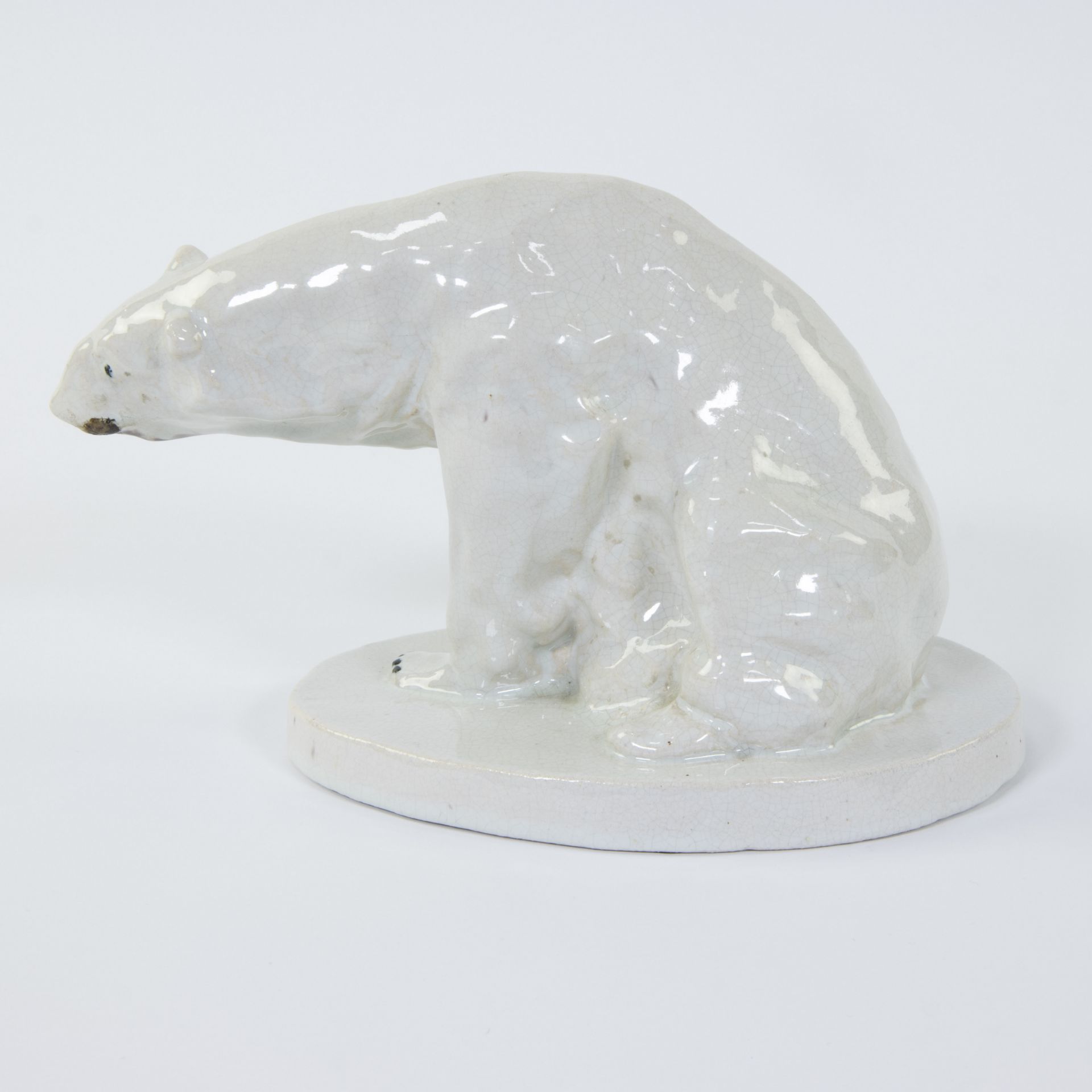 Domien INGELS (1881-1946), ceramic polar bear, marked Ceramaes - Bild 4 aus 6