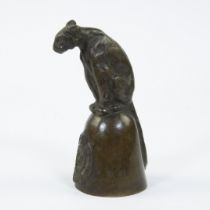 Domien INGELS (1881-1946), bronze bell with panther, signed