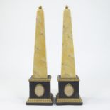 Pair of porcelain obelisks, Italy, 20th century