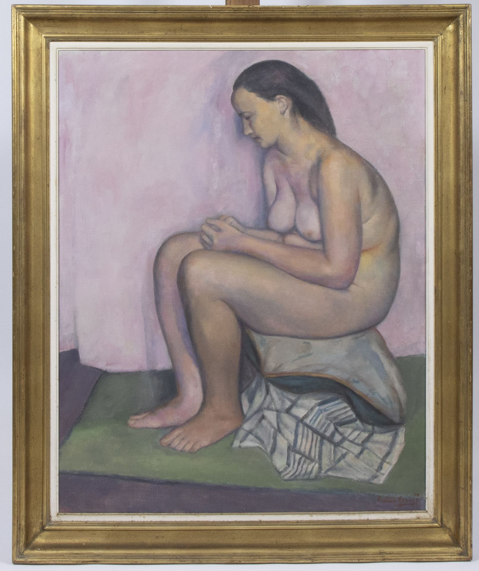 Georges CRETEN (1887-1966), oil on canvas Seated nude, signed and dated '46 - Bild 2 aus 4