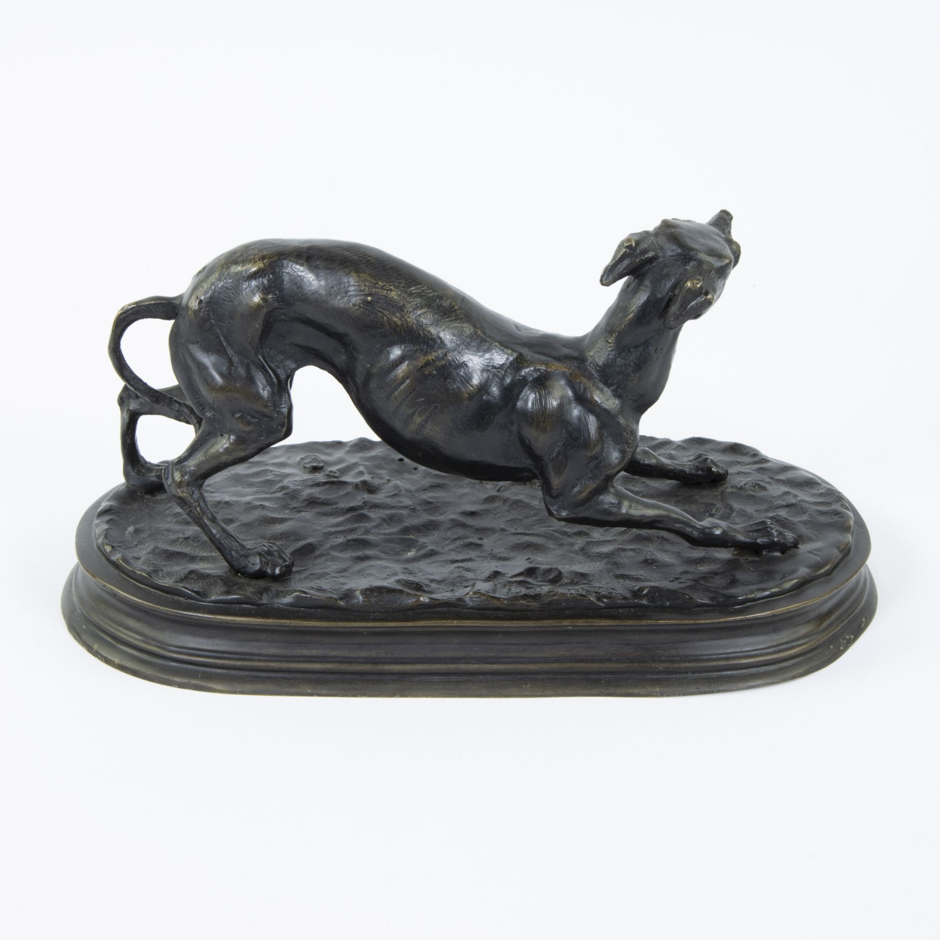 Jules MOIGNIEZ (1835-1894), bronze sculpture of a hound dog, signed - Image 3 of 5