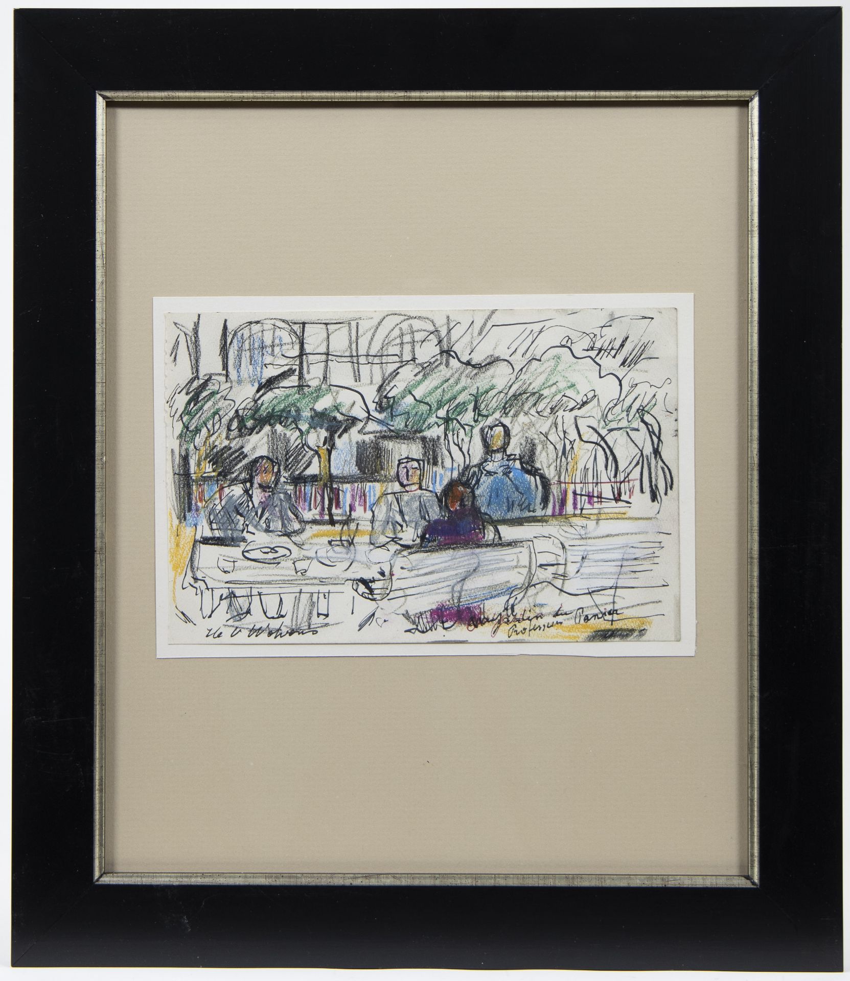 Henri Victor WOLVENS (1896-1977), colour drawing The terrace, signed - Image 2 of 3