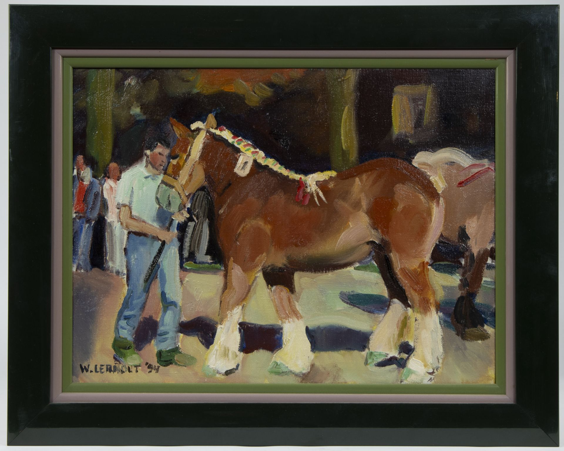 Ward LERNOUT (1931), oil on canvas Man with horse, signed and dated '94 - Image 2 of 4