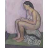 Georges CRETEN (1887-1966), oil on canvas Seated nude, signed and dated '46