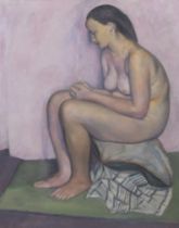 Georges CRETEN (1887-1966), oil on canvas Seated nude, signed and dated '46
