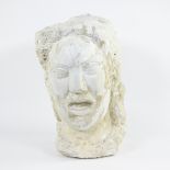 Olivier PIETTE (1885-1948), plaster girl's head, signed and plaster male bust
